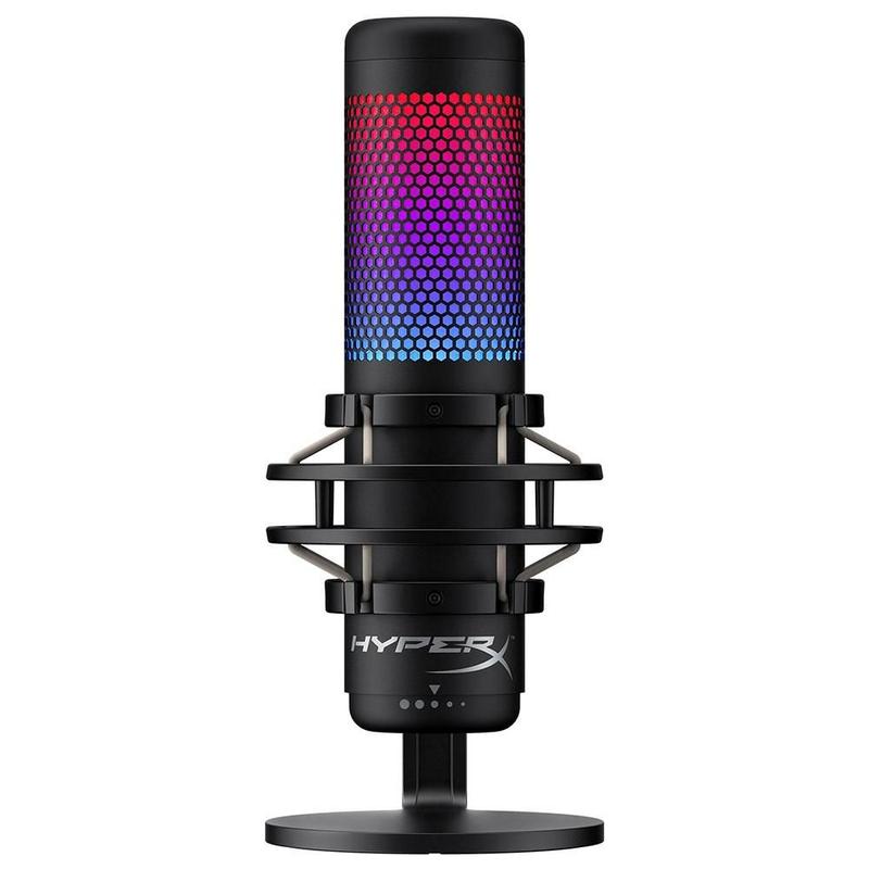 Imagem do produto Microfone Gamer HyperX USB Quadcast HMIQ1S-XX-RG/G RGB - Preto em Magazine Luiza